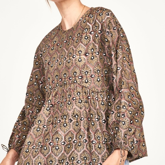 MIRTH Petaluma Top Womens Medium  Peach Oversized Blouse - Picture 2 of 7